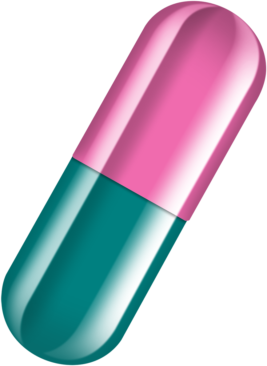 Pinkand Teal Capsule Pill PNG