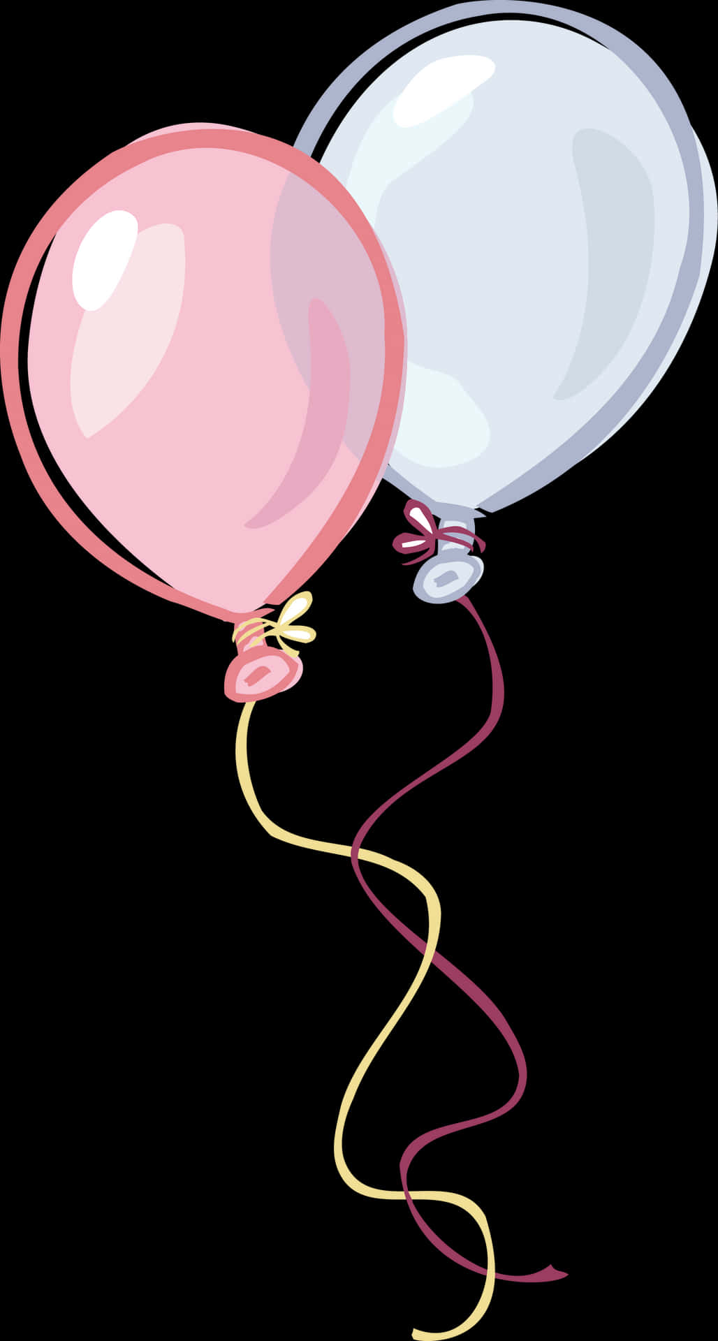 Pinkand White Balloons Illustration PNG