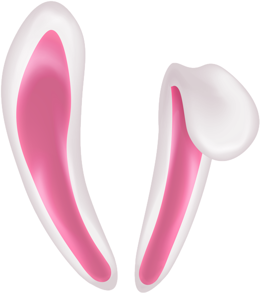 Pinkand White Bunny Ears Graphic PNG