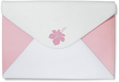 Pinkand White Macbook Sleevewith Floral Design PNG