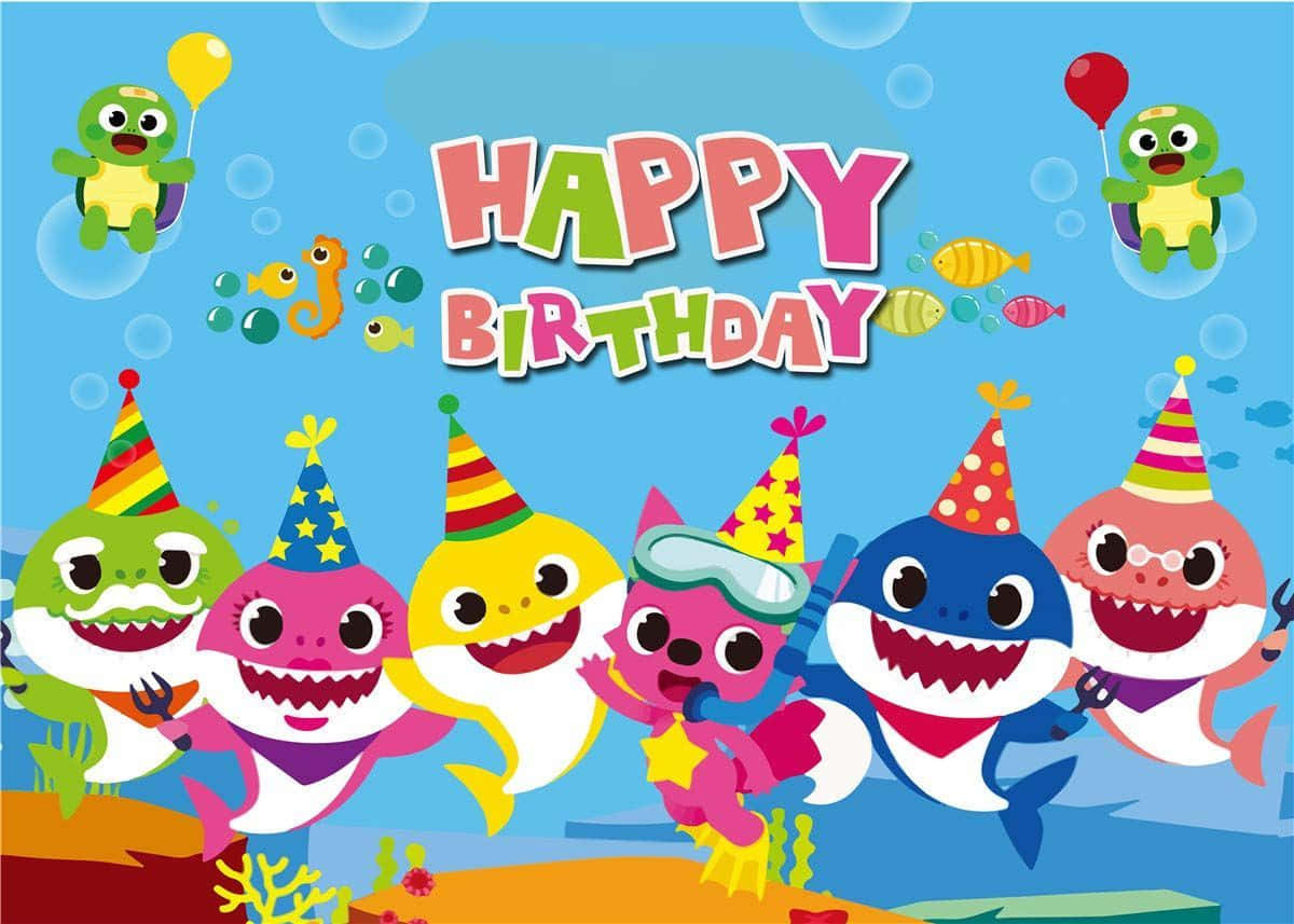Celebraciónde Cumpleaños De Pinkfong Baby Shark Fondo de pantalla