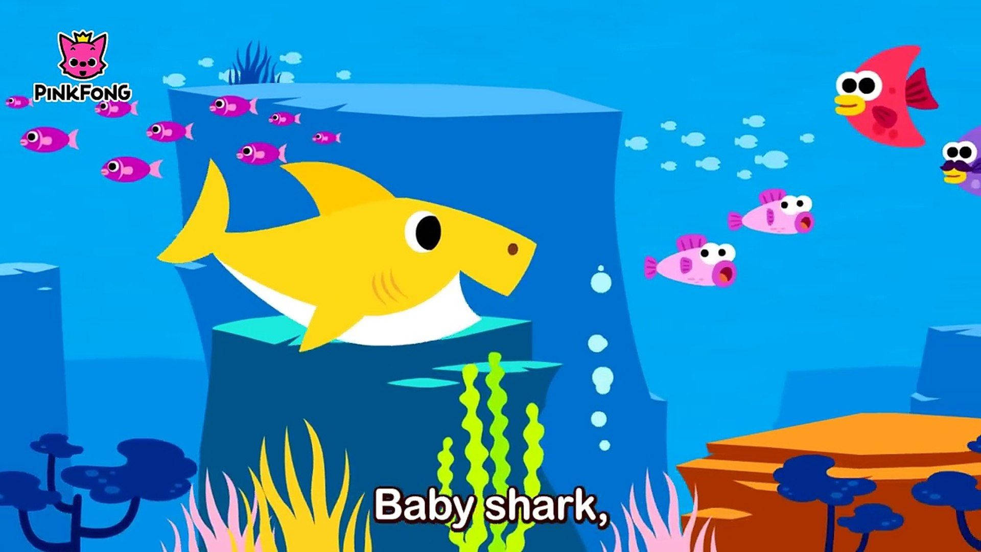 Pinkfong Baby Shark In Color Yellow Wallpaper