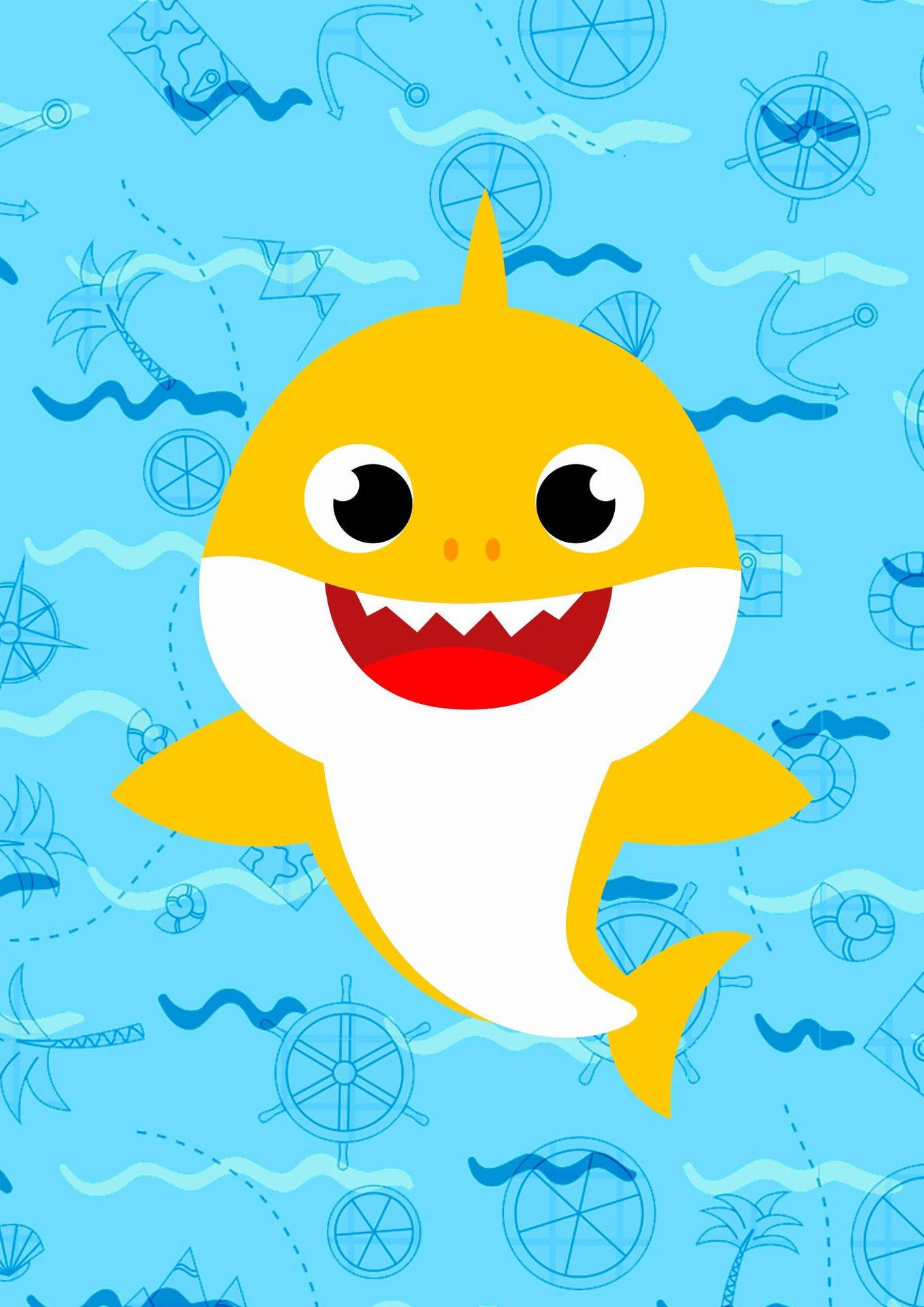 Pinkfong Baby Shark Smiling Yellow Wallpaper