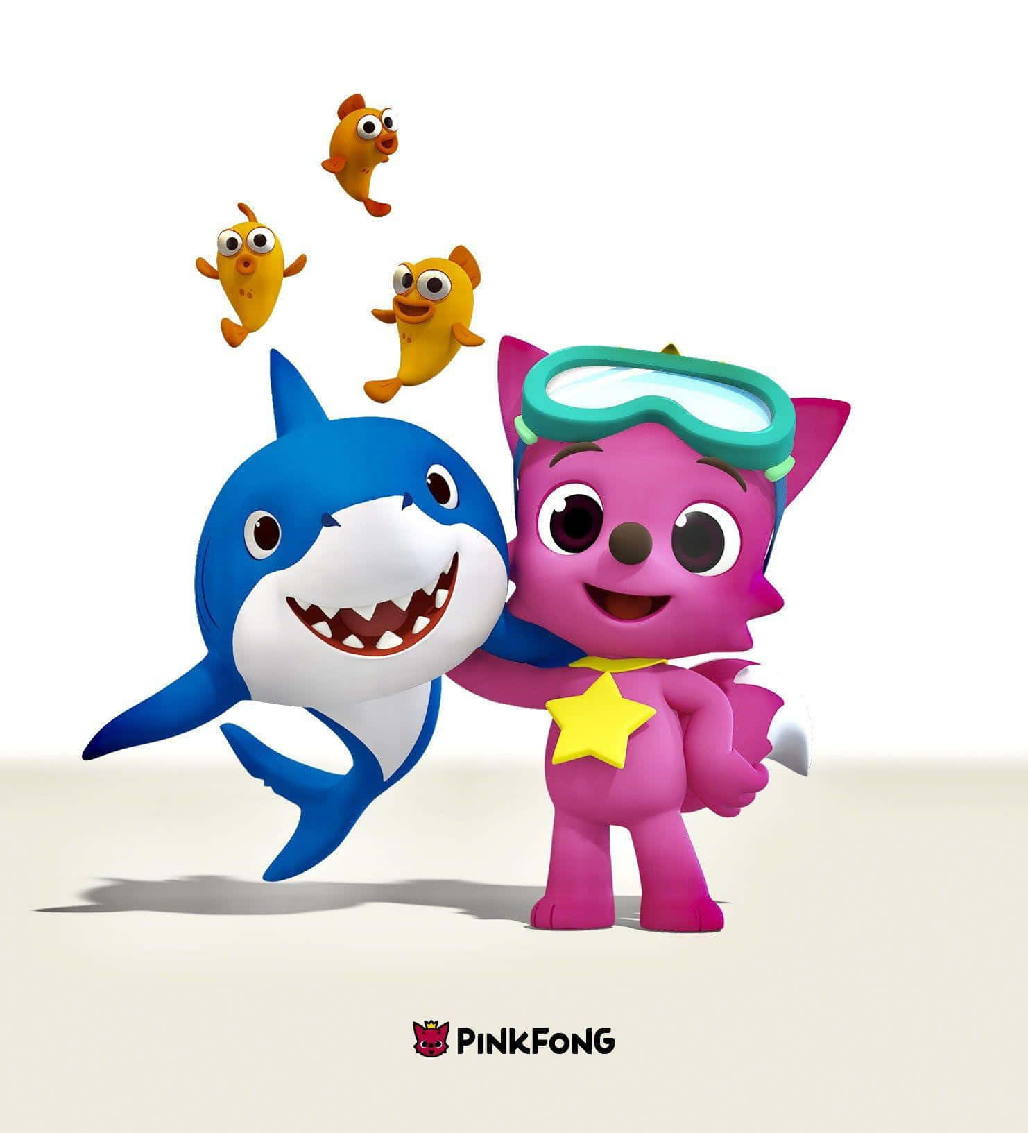 Pinkfongbebé Tiburón Con Papá Tiburón Fondo de pantalla