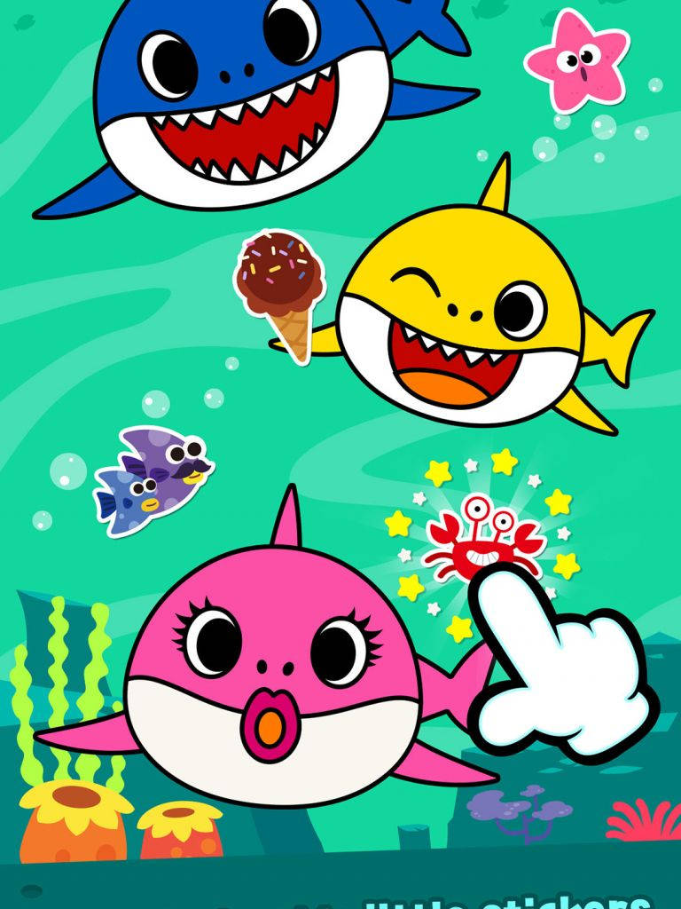 Pinkfong Baby Shark With Ice Cream Wallpaper