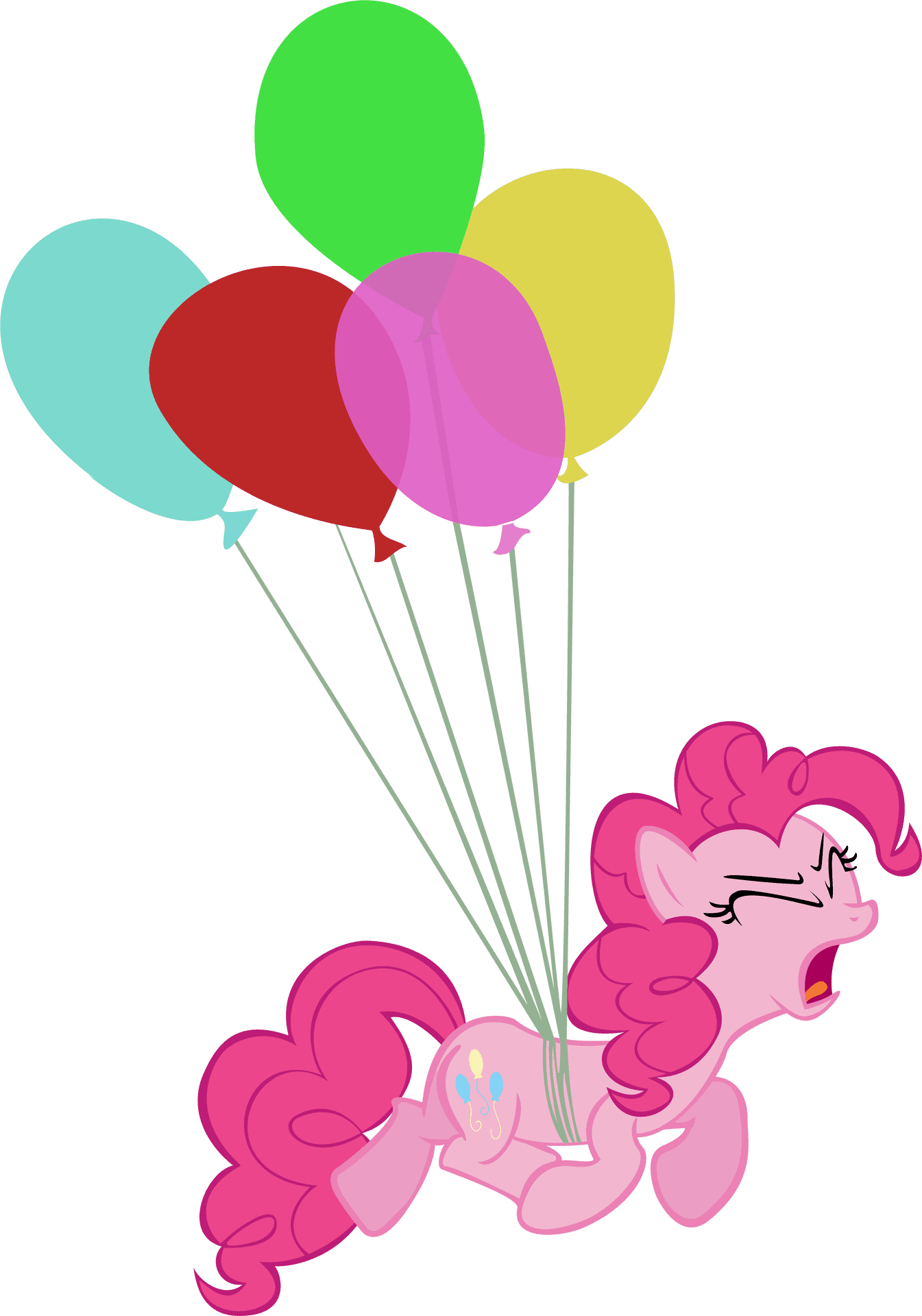 Pinkie Pie Balloon Flight PNG