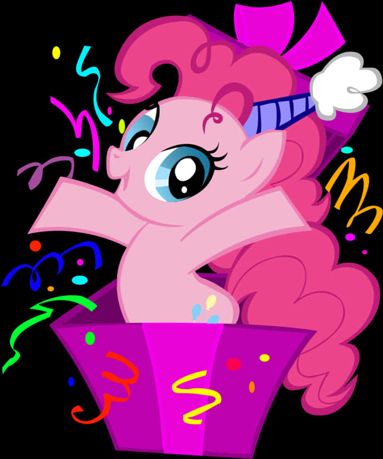 Pinkie Pie Celebration Vector PNG