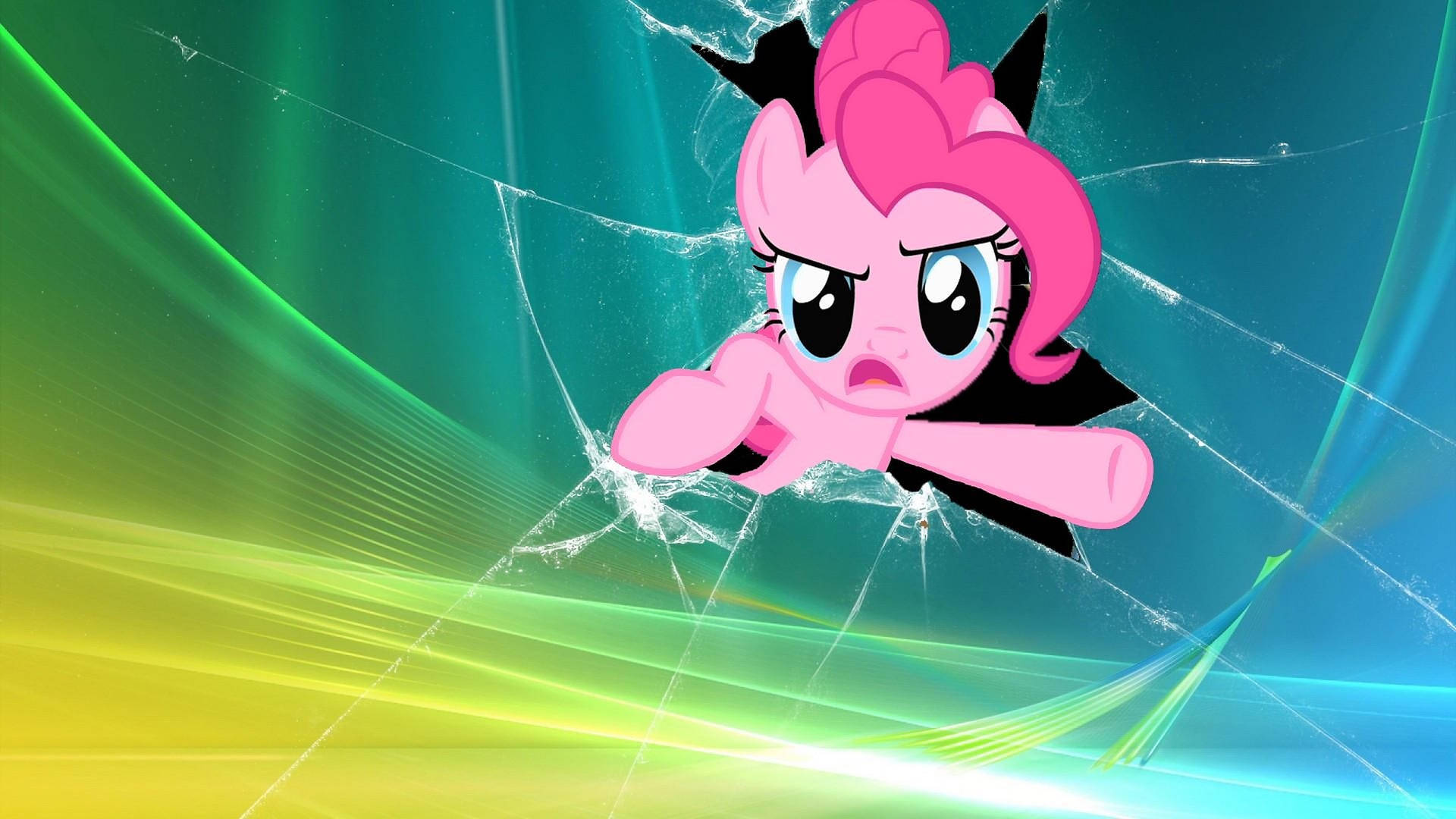 Pinkie Pie Cracked Screen Wallpaper