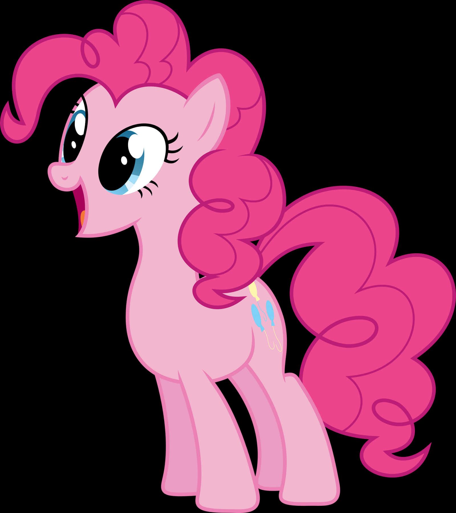 A Pink Pony With Big Eyes And Big Hair