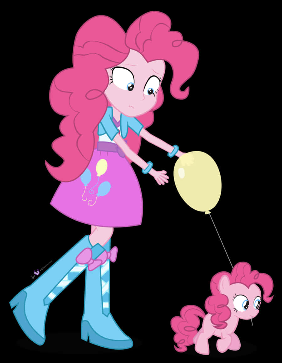 "Pinkie Pie showing off her happy attitude and trademark smile"