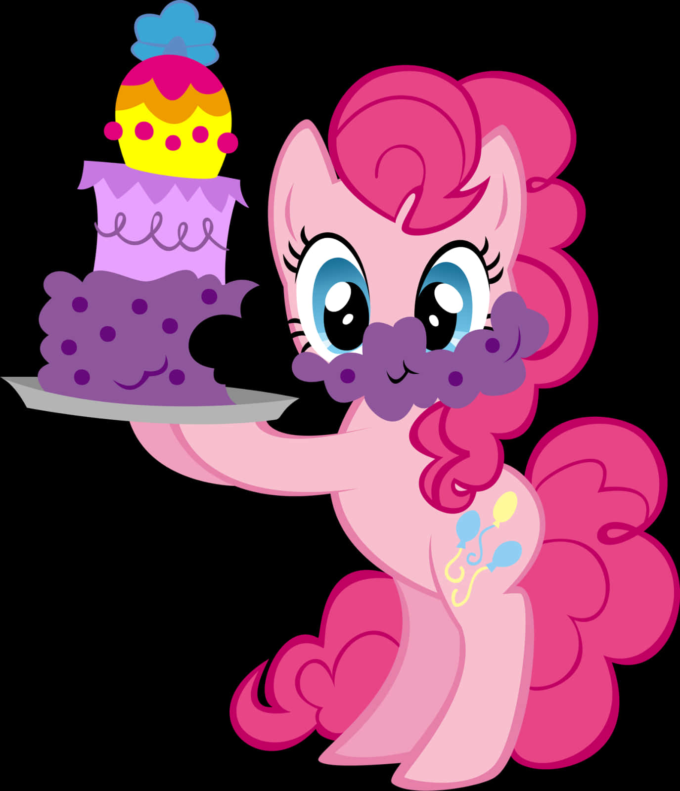 Pinkie Pie With Cake Illustration PNG
