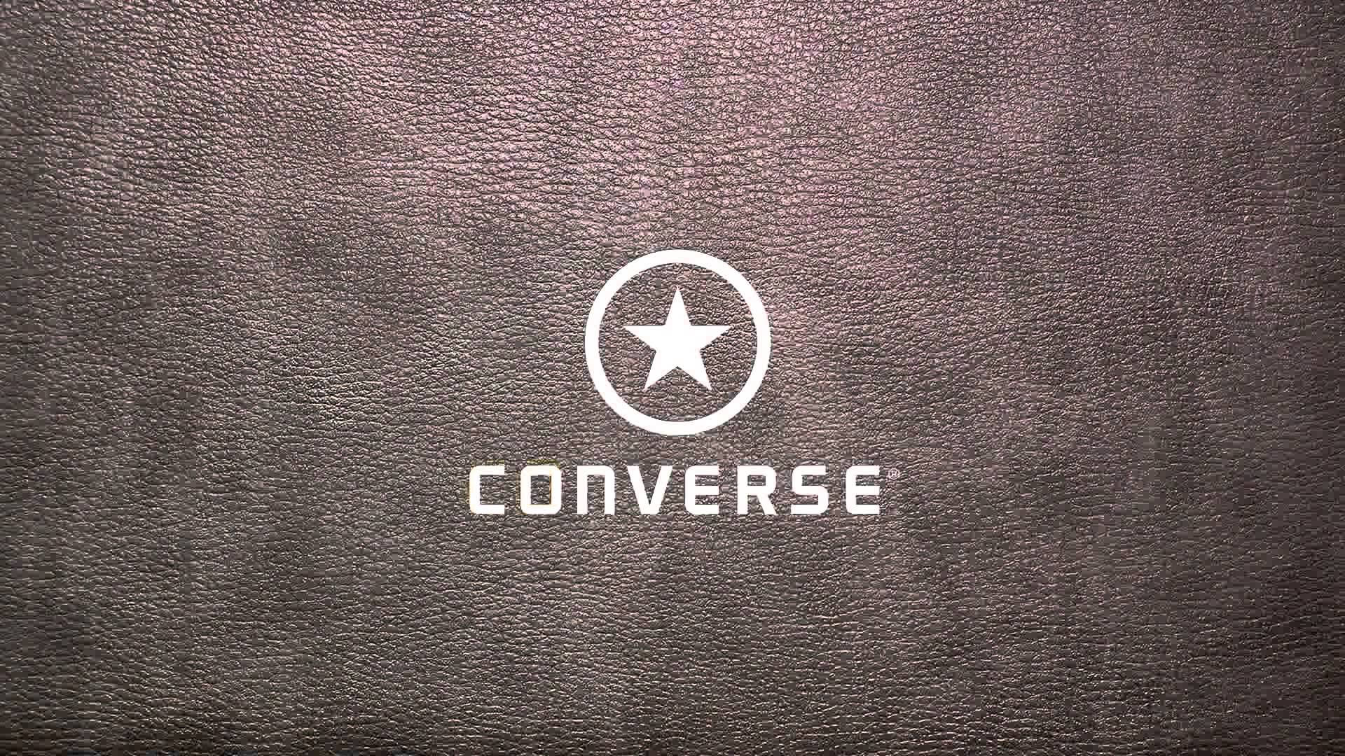 Lyserødt Læder Converse Logo Wallpaper