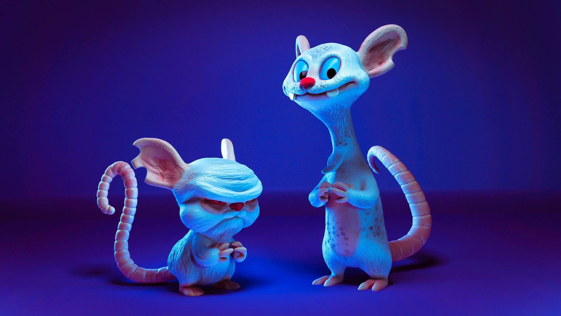 Pinky And The Brain Blue 3D Wallpaper