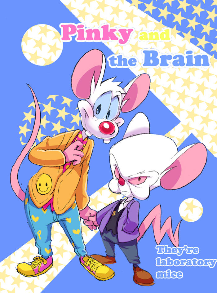 Pinky Og Hjernen Blå Stjerner Wallpaper