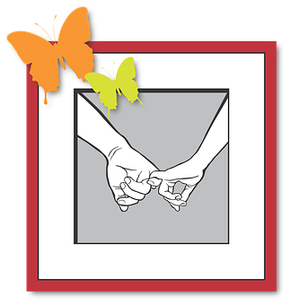 Pinky Promise Love Butterflies PNG