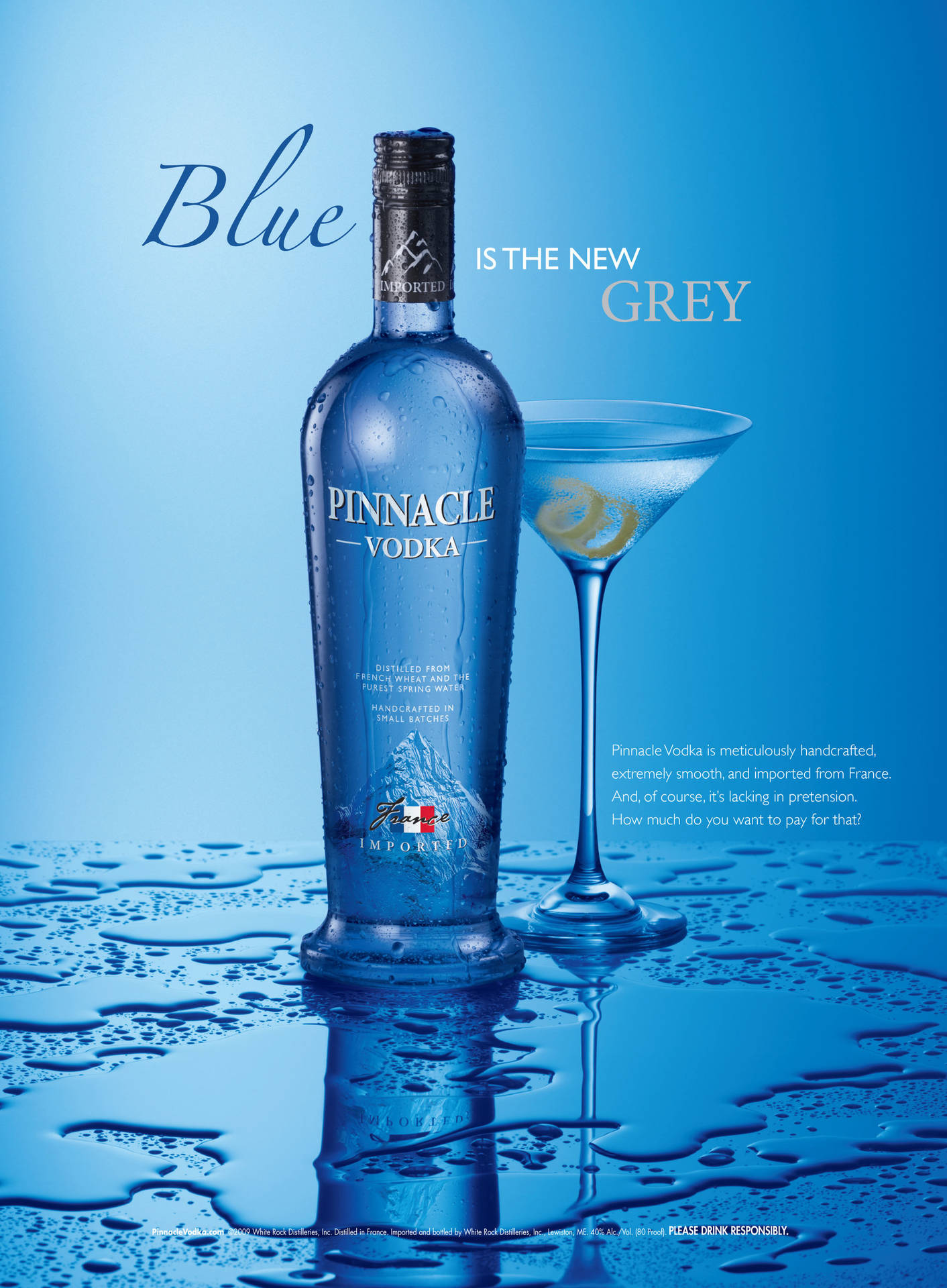 Pinnacle Vodka Blue Poster Wallpaper