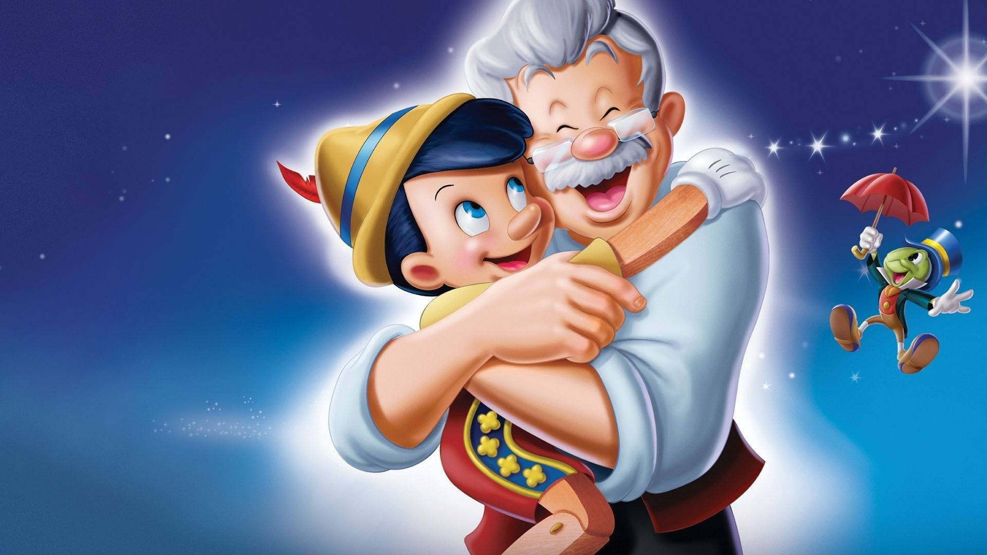 Pinocchio Hugging His Father Wallpaper