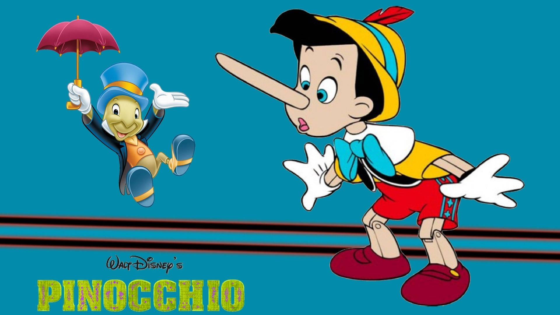 Pinocchio Lang Nose viser ansigter, der får dig til at grine. Wallpaper