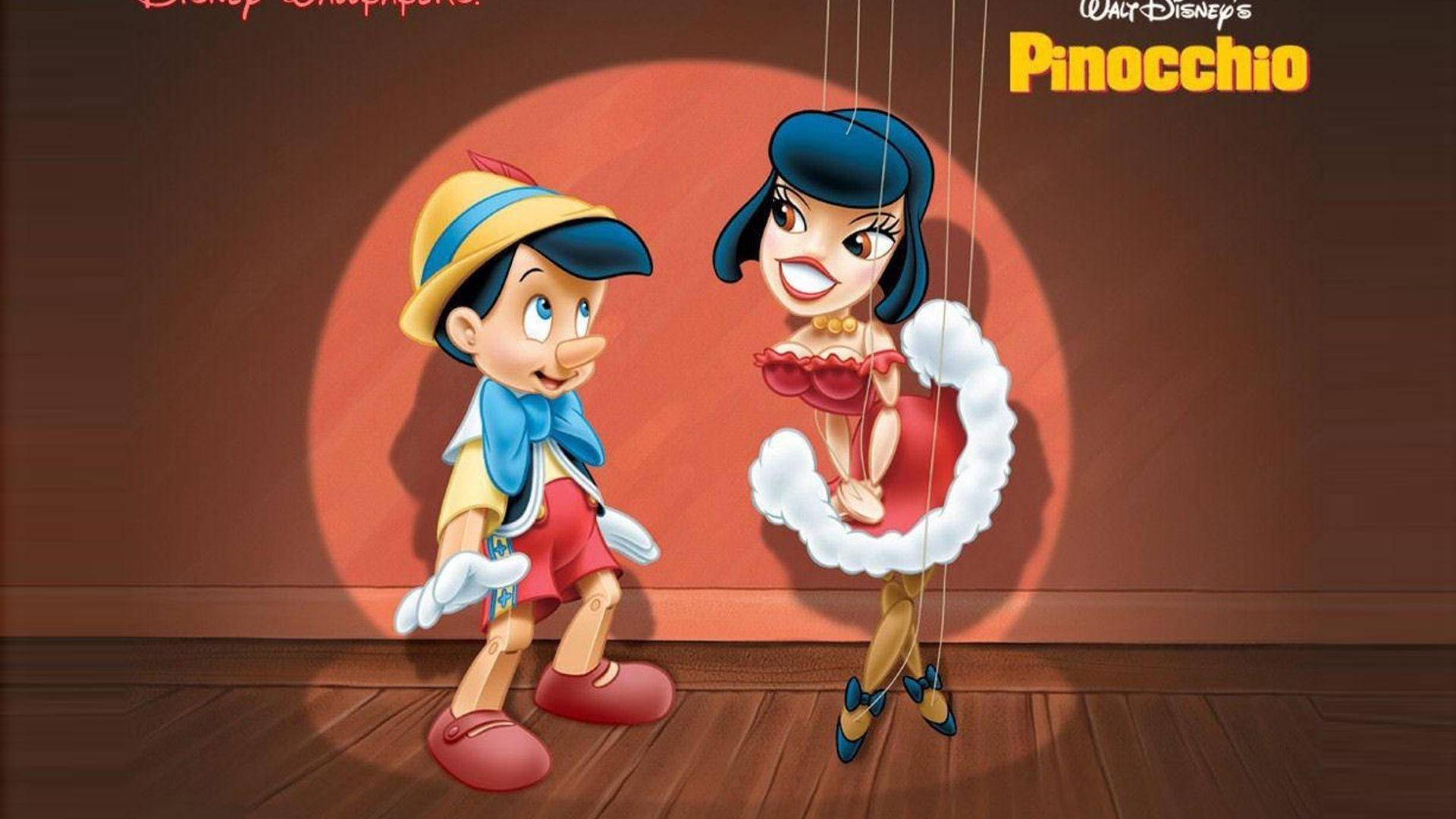 Pinocchiocom Mulher Marionete. Papel de Parede