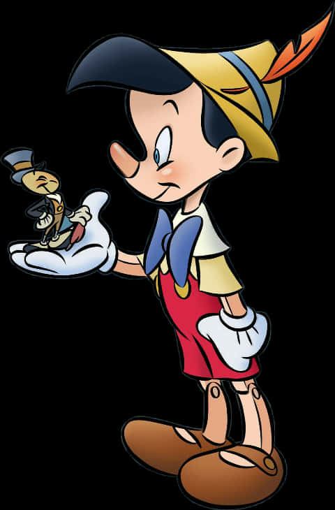 Pinocchio_and_ Jiminy_ Cricket_ Illustration PNG