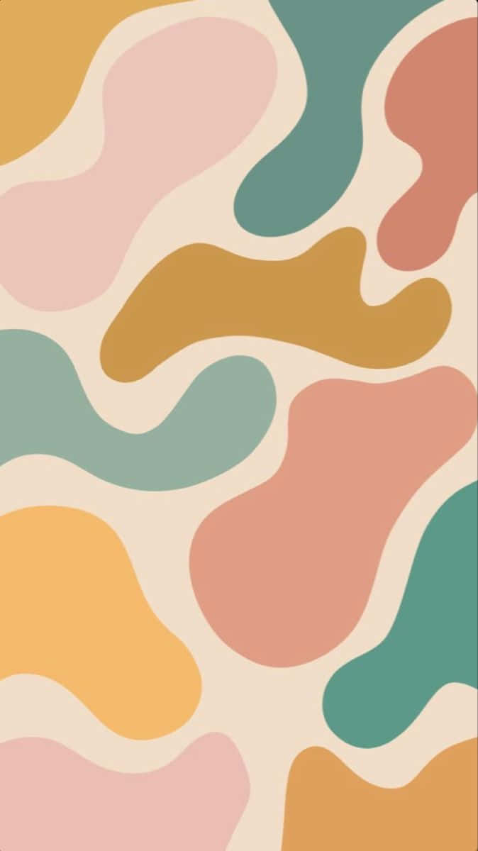 A Colorful Abstract Pattern With A Pink, Yellow, And Green Color Scheme