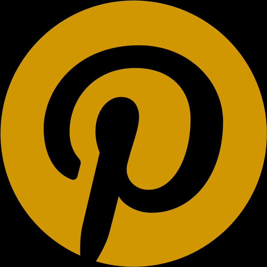 Pinterest Logo Blackand Gold PNG
