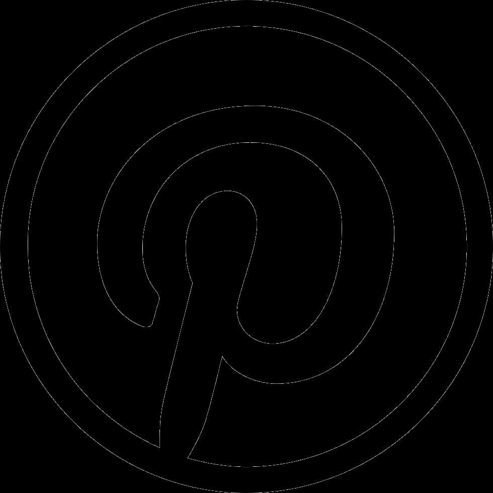 Pinterest Logo Blackand White PNG