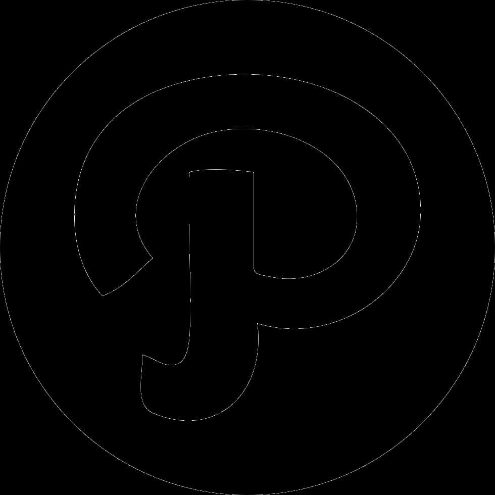 Pinterest Logo Blackand White PNG