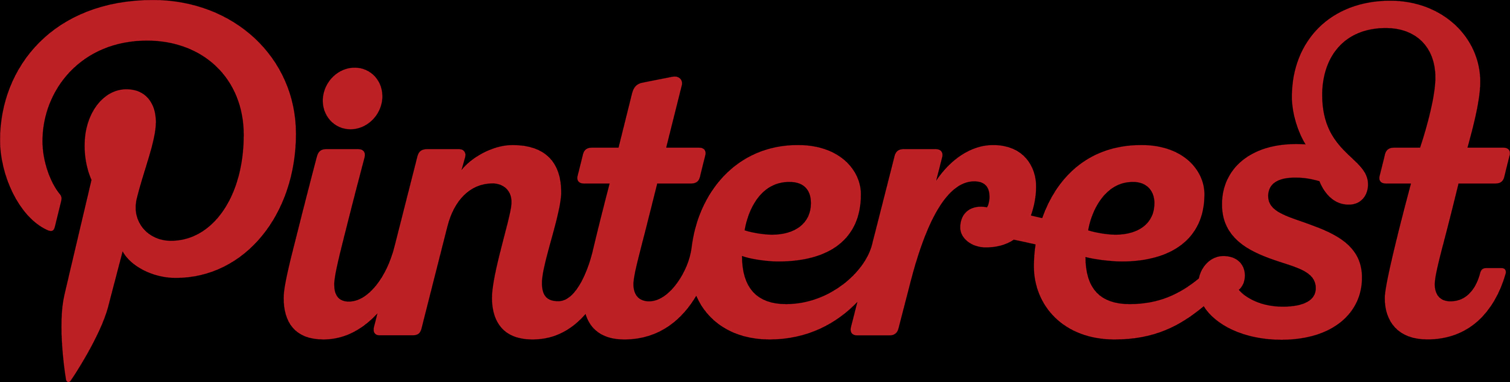 Pinterest Logo Red Script PNG