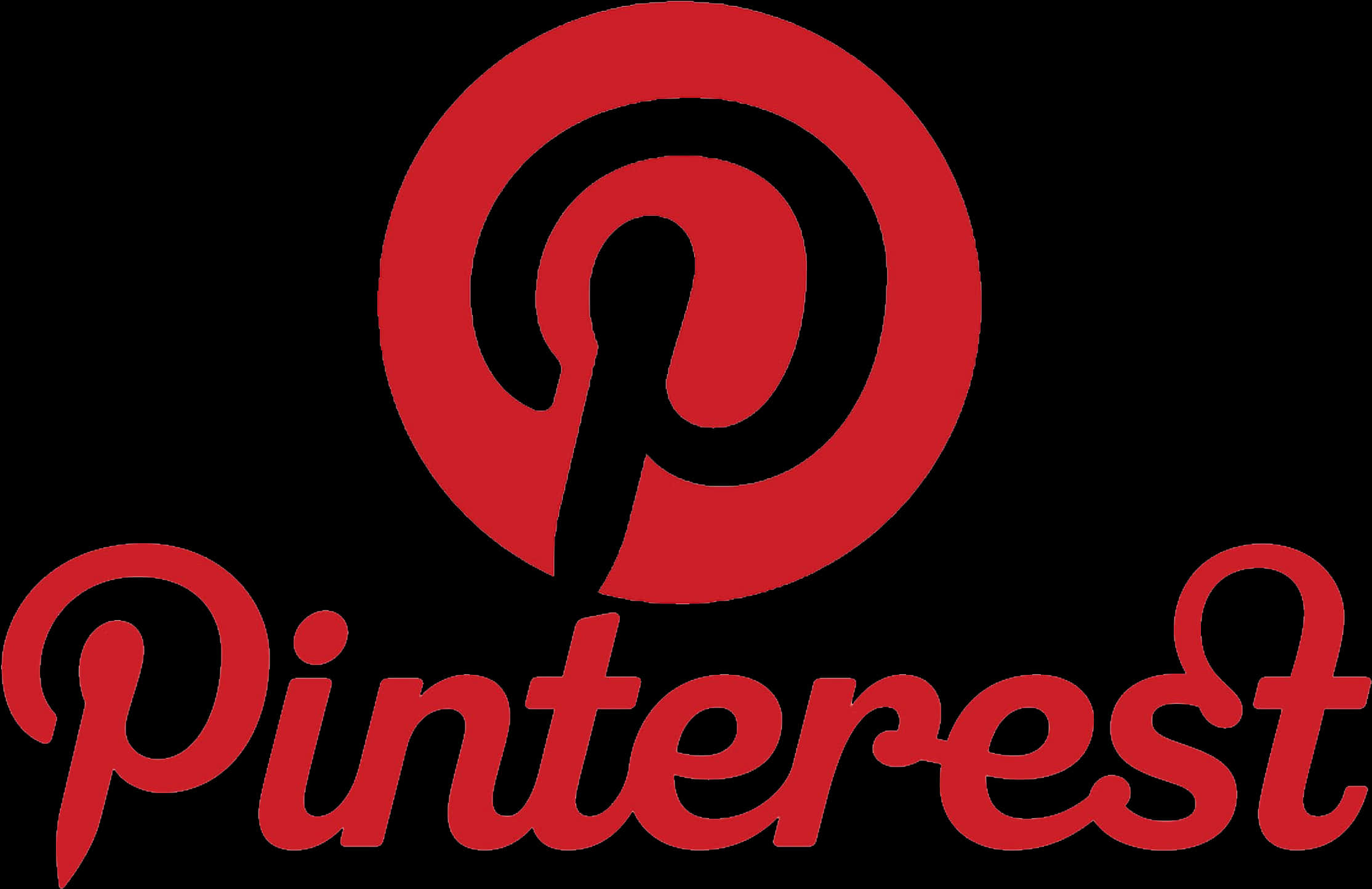 Pinterest Logo Redand Black PNG