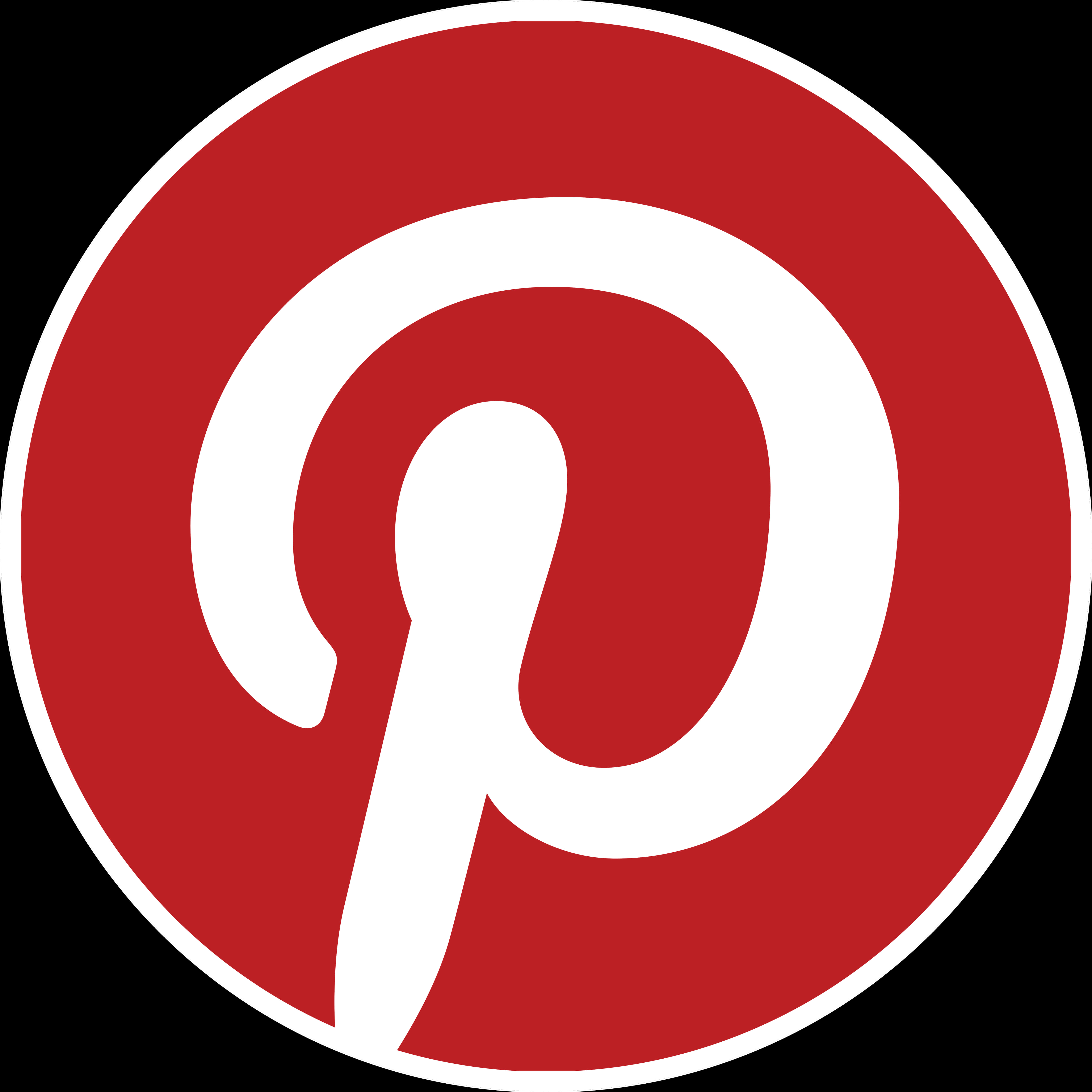 Pinterest Logo Redand White PNG