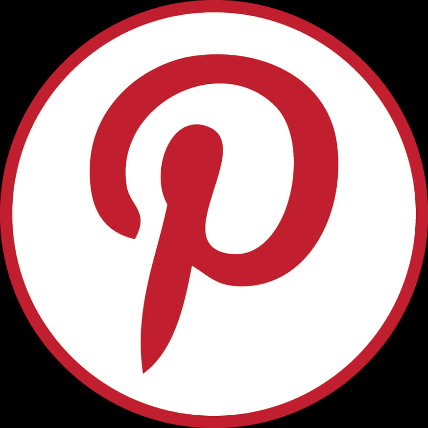 Pinterest Logo Redand White PNG