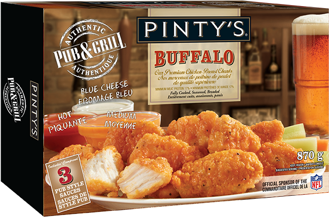 Pintys Buffalo Chicken Nuggets Packaging PNG