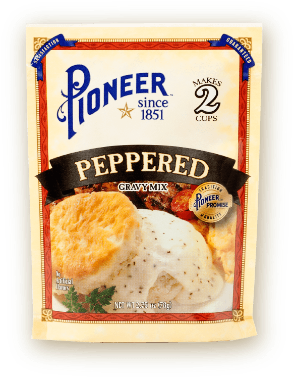 Pioneer Peppered Gravy Mix Packet PNG