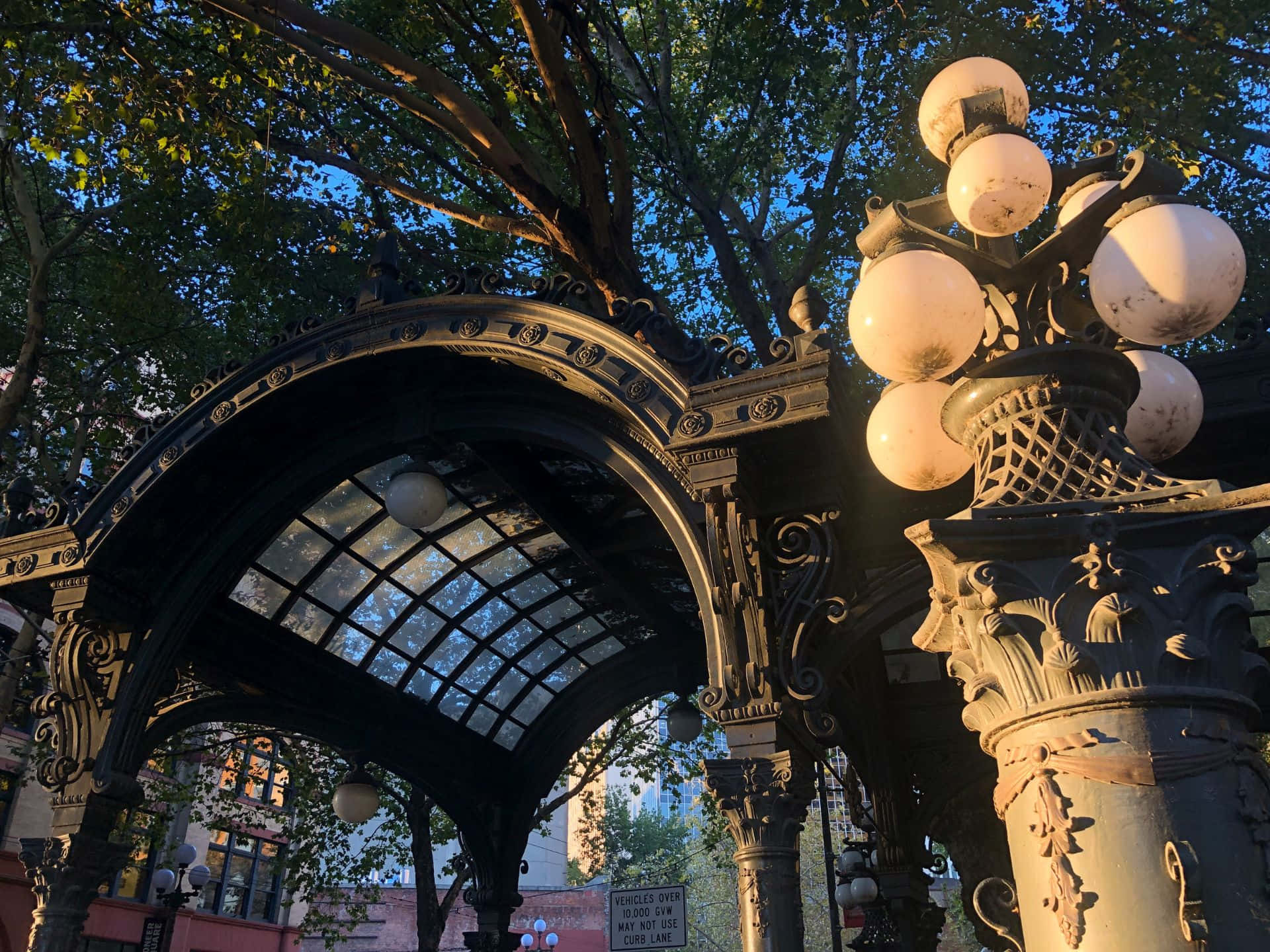 Pioneer Square Pergola Seattle Bakgrunnsbildet