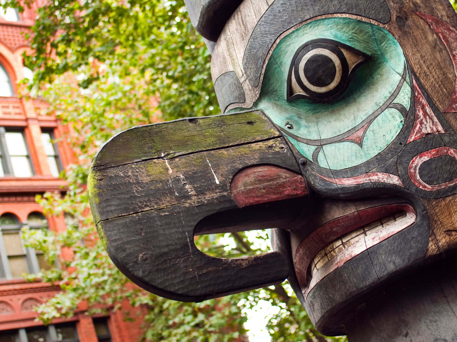 Pioneer Square Totem Pole Seattle Bakgrunnsbildet