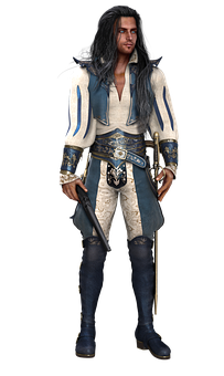 Pirate Captain3 D Character PNG