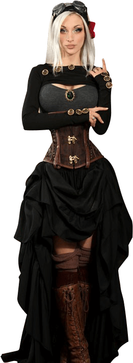 Pirate Costume Woman Shrug Pose PNG