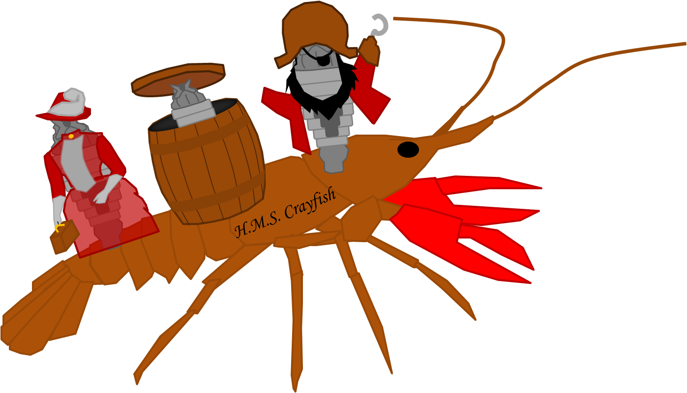 Pirate Crayfish Cartoon Adventure PNG