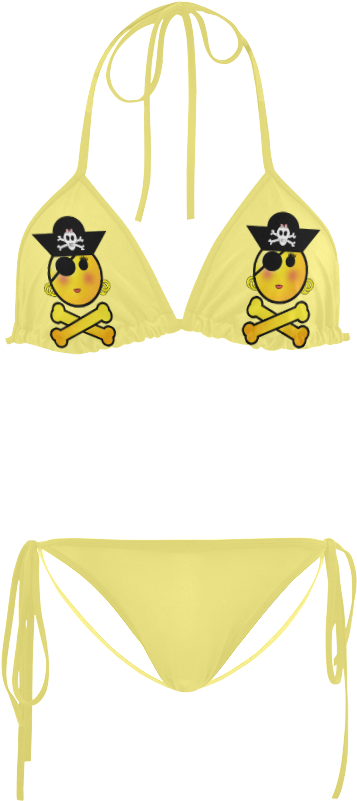 Pirate Emoji Bikini Design PNG