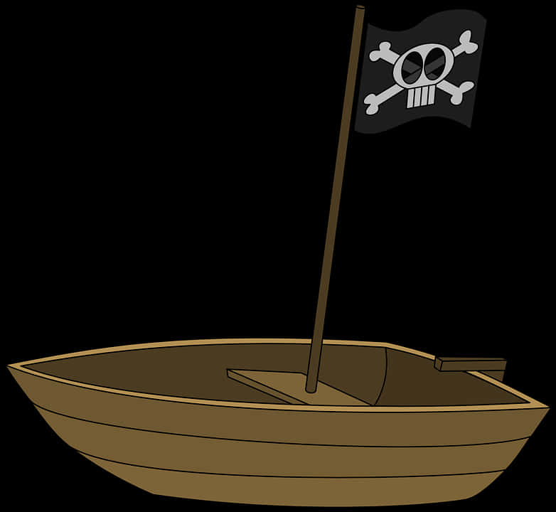 Pirate Flagon Boat Illustration PNG