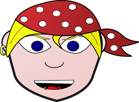 Pirate Girl Cartoon Graphic PNG