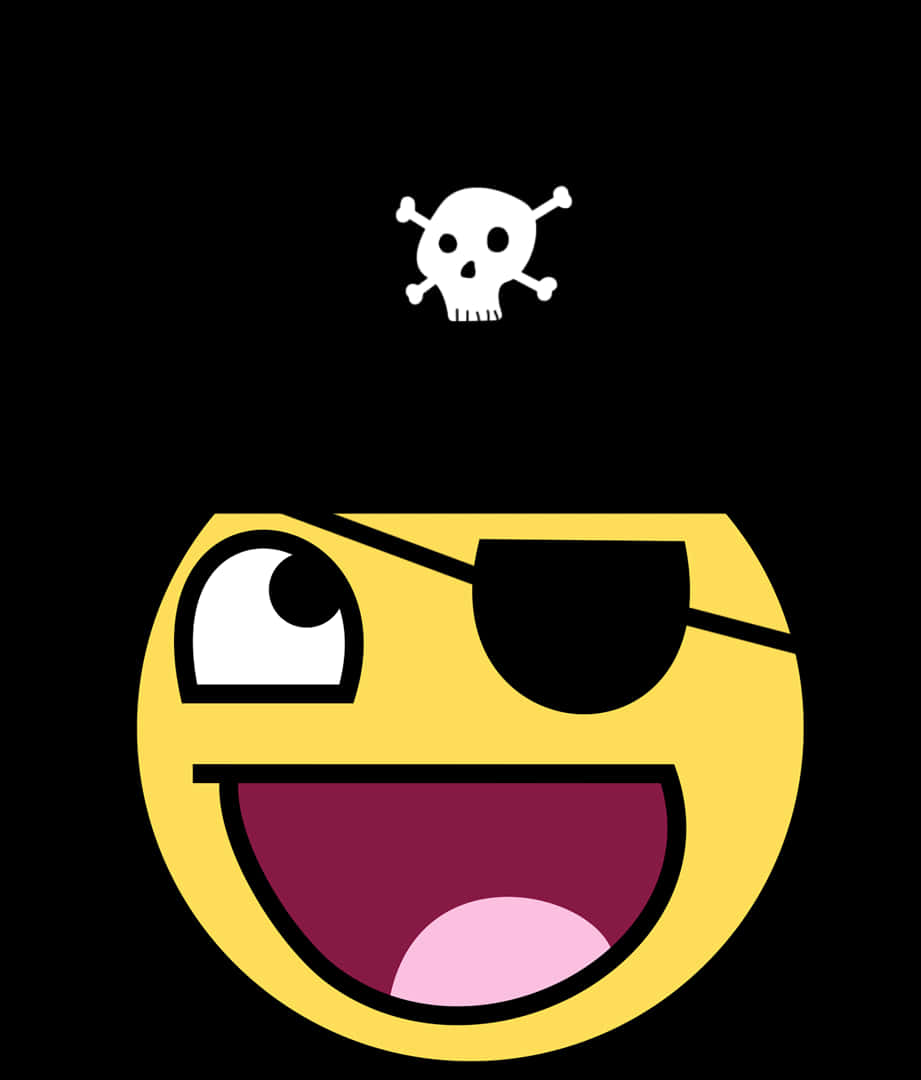 Pirate Happy Face Graphic PNG