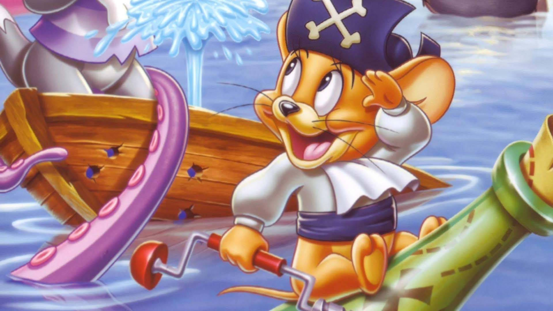 Pirate Jerry Mouse In Sea Wallpaper