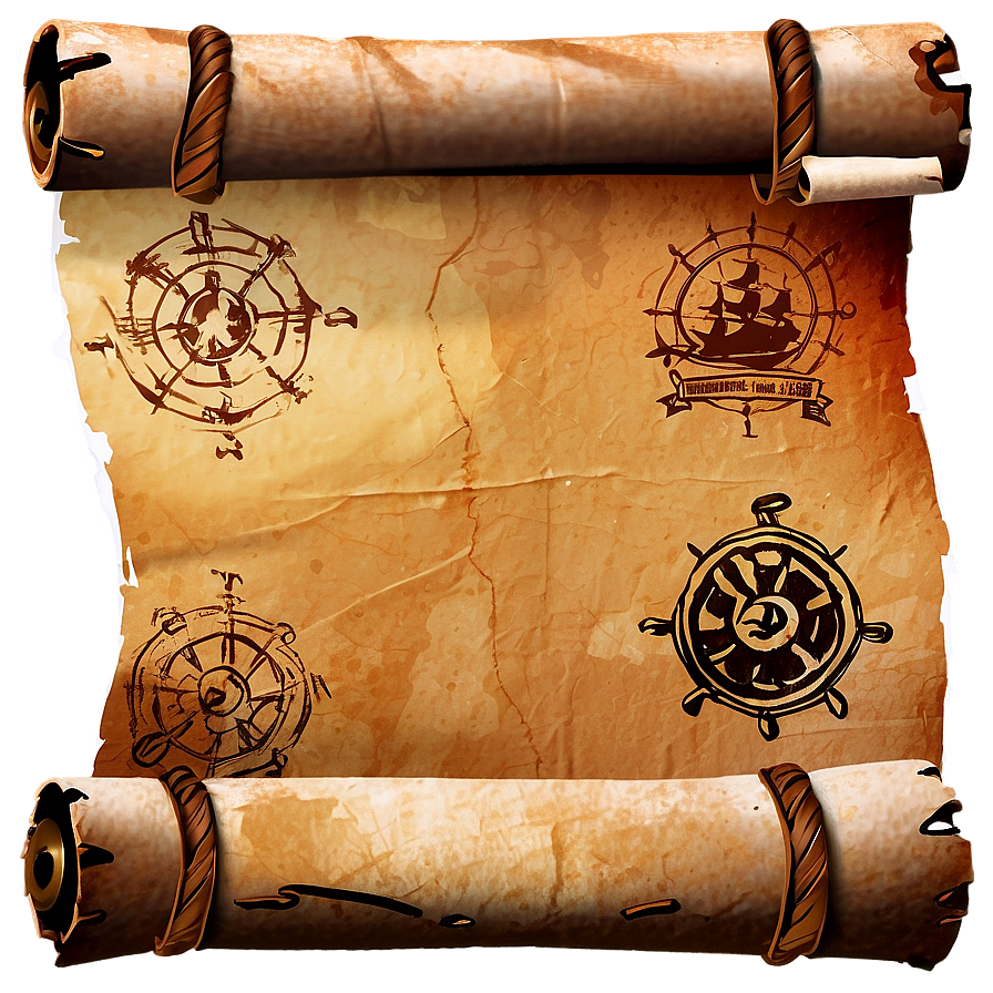 Pirate Map Scroll Paper Png Yks PNG