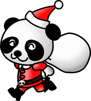 Pirate Pandain Santa Hat PNG