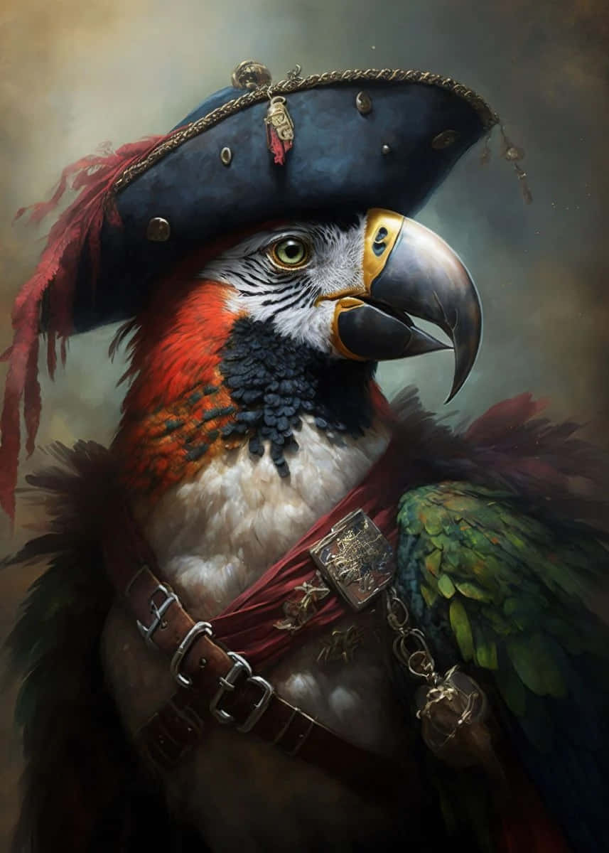 Artwork De Perroquet Pirate Capitaine Fond d'écran