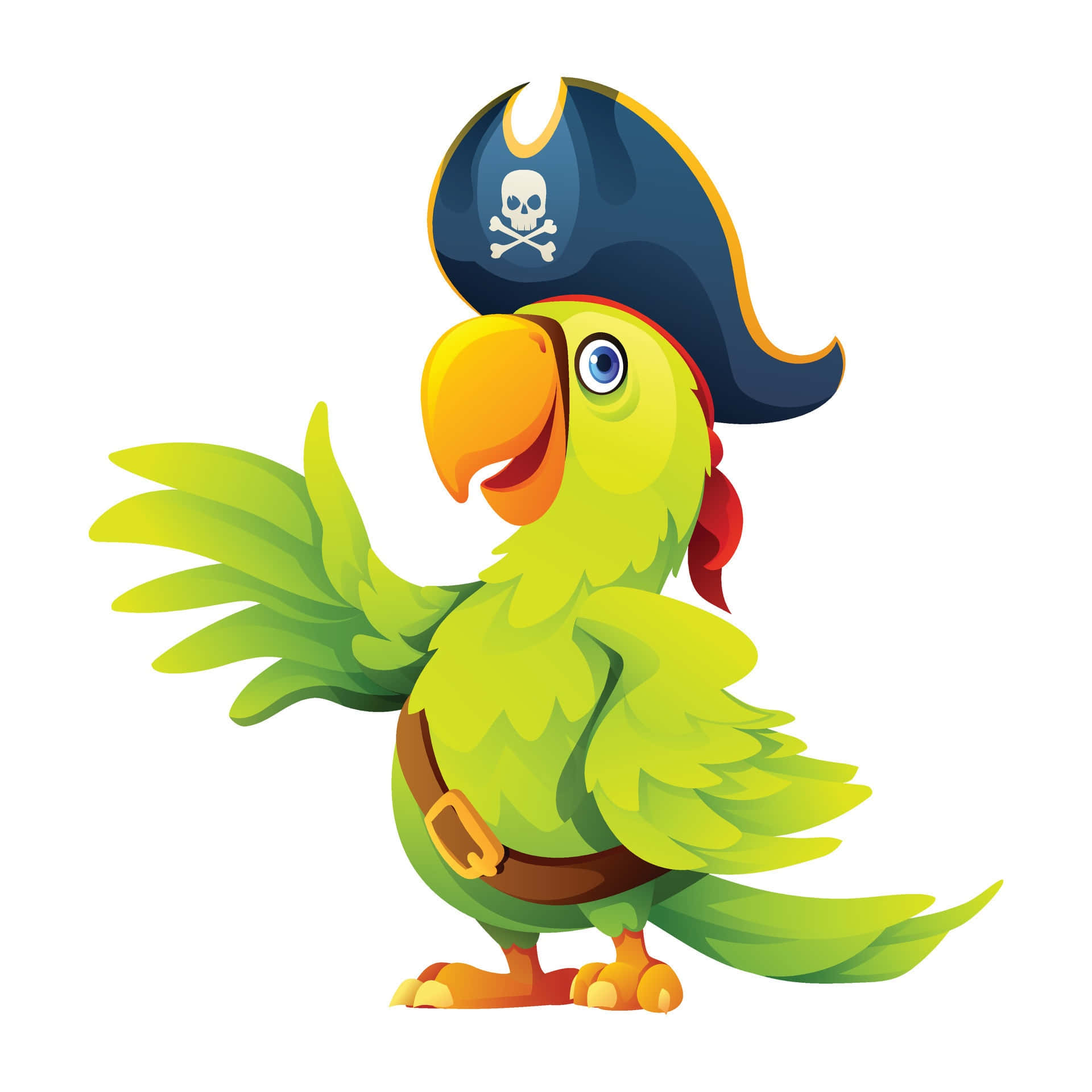 Personnage Cartoon De Perroquet Pirate Fond d'écran