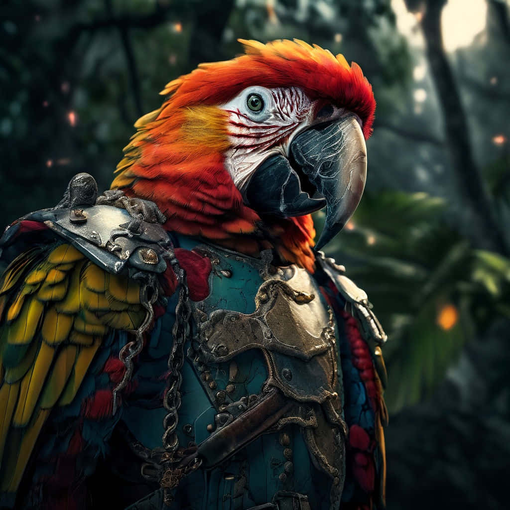 Burung Beo Bajak Laut Dalam Armor Wallpaper