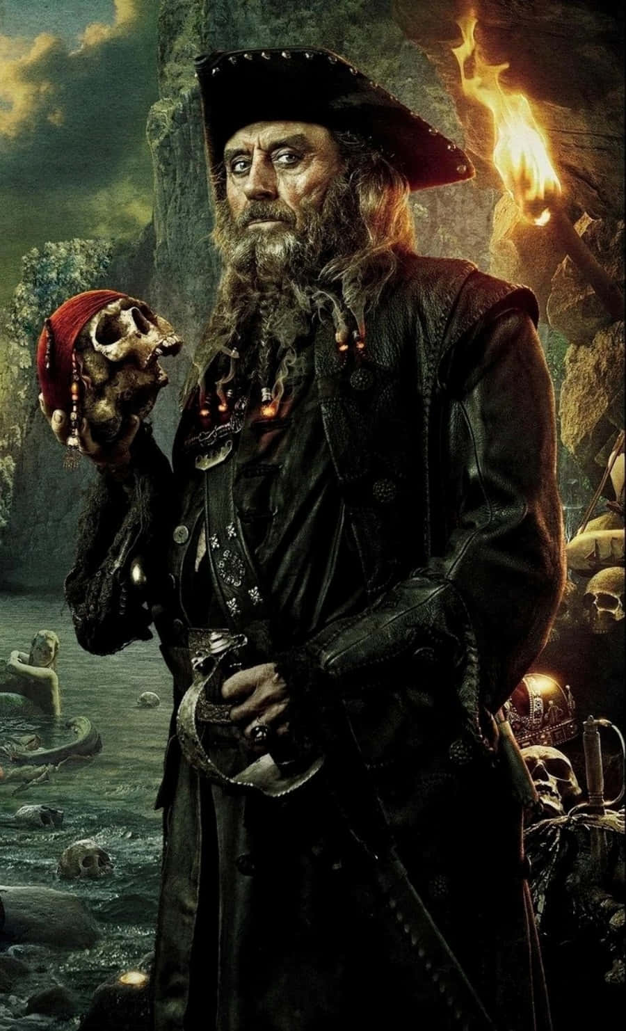 Beneath the Jolly Roger, a pirate prepares for his next voyage